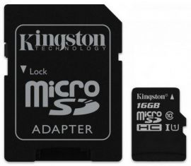 Karta pamięci KINGSTON microSDHC 16 GB + Adapter SD