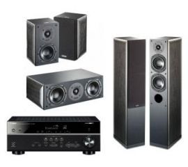 Yamaha MusicCast RX-V483 (czarny), Indiana Line Nota 550 X/240 X/740 X (czarny dąb)